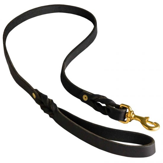 black leather dog harness