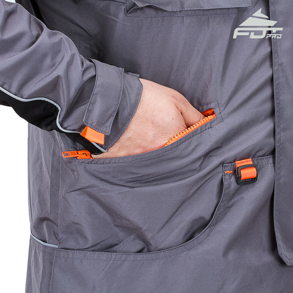 Professional Dog Tracking Jacket with Back Pockets for All Weather Use