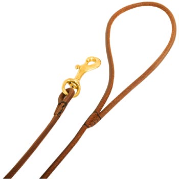 Leather American Bulldog Leash with Comfy Round Hnadle