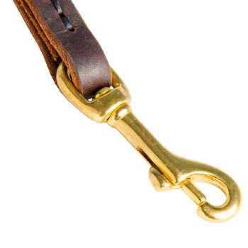 American Bulldog Leash Leather with Brass Snap Hook for  Collar Clasping