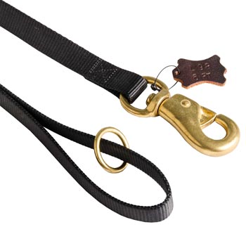 American Bulldog Nylon Leash with Brass O-ring and Snap Hook