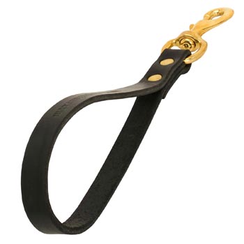 American Bulldog Leash Leather Short with Snap Hoook Made of Brass