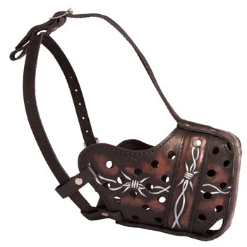Training Leather American Bulldog Muzzle with Perfect Ventilation